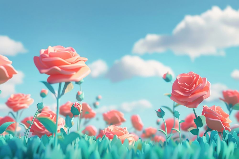 Cute rose background landscape outdoors blossom.