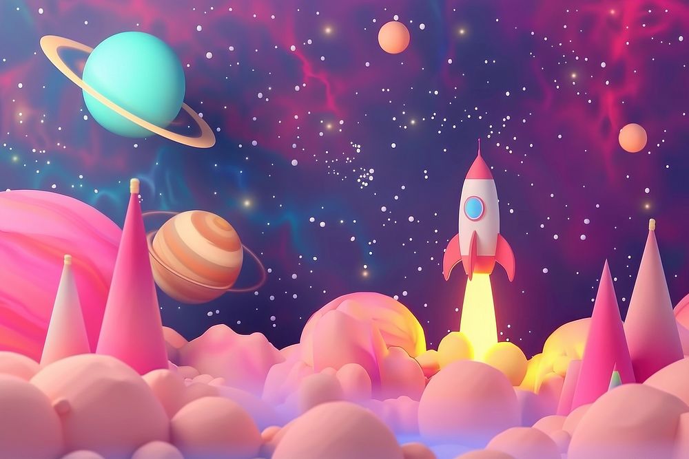 Cute space background astronomy outdoors cartoon.