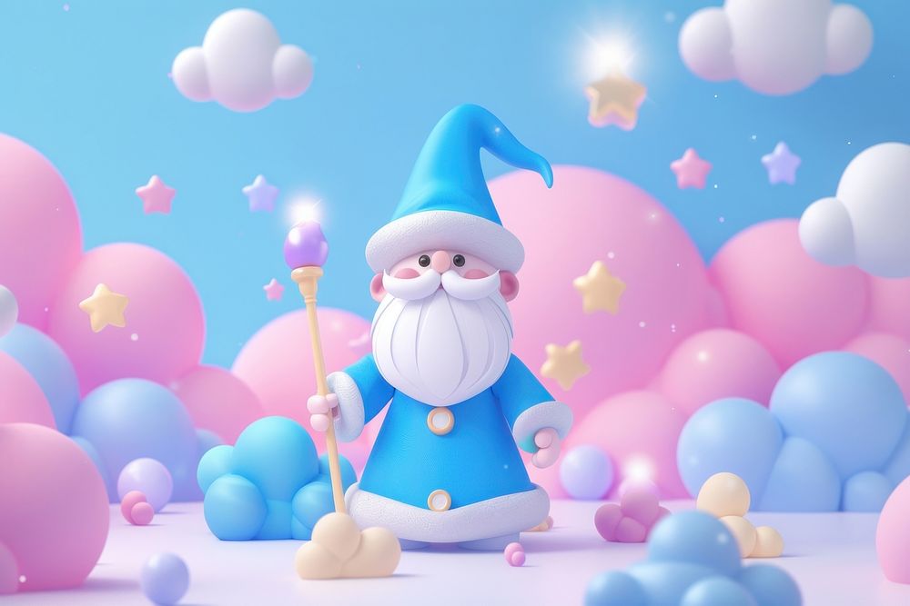 Cute wizard background cartoon representation spirituality.