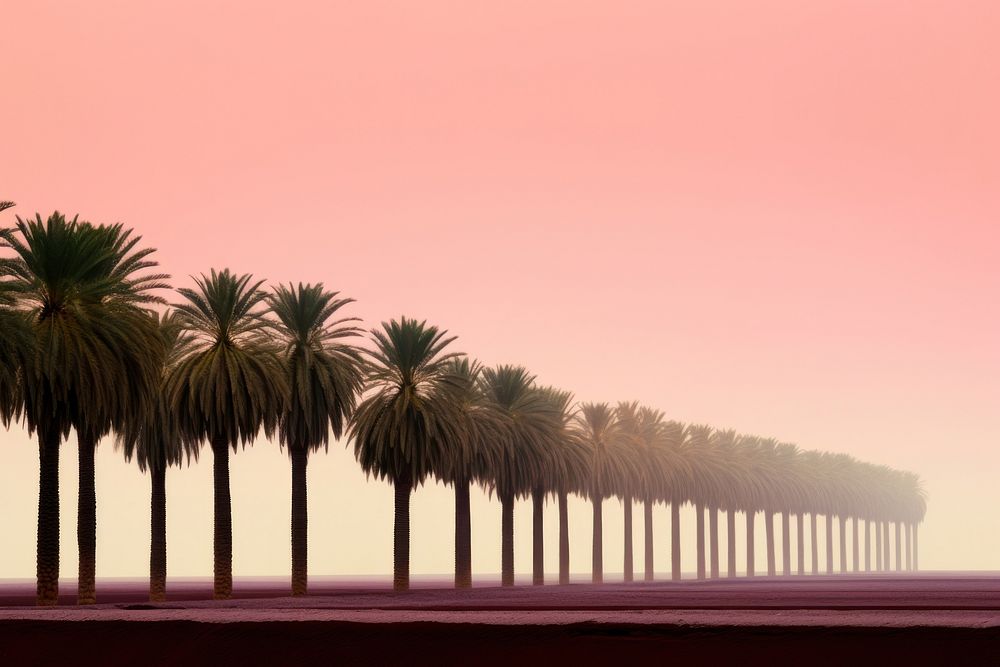 Photo of a palm forest landscape outdoors horizon.