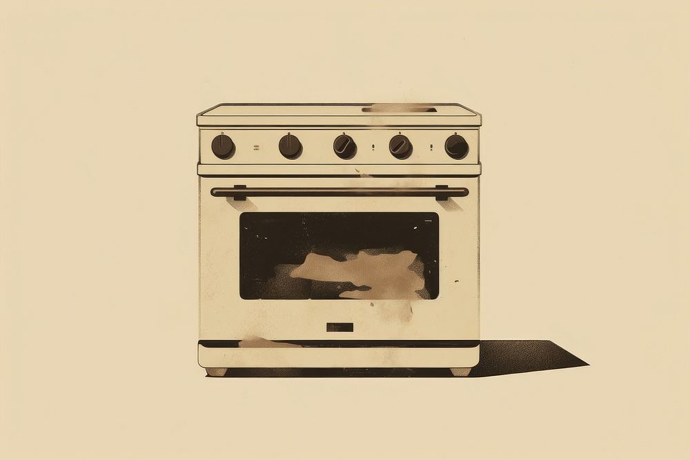 Silkscreen of stove appliance oven technology.