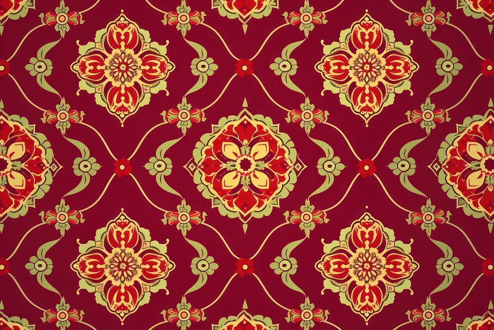 A thai traditional pattern backgrounds wallpaper red.