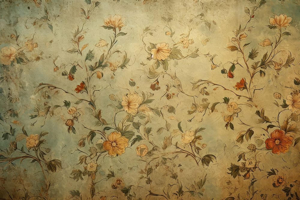 Medieval Persian painting art of persian flower texture backgrounds pattern wall.