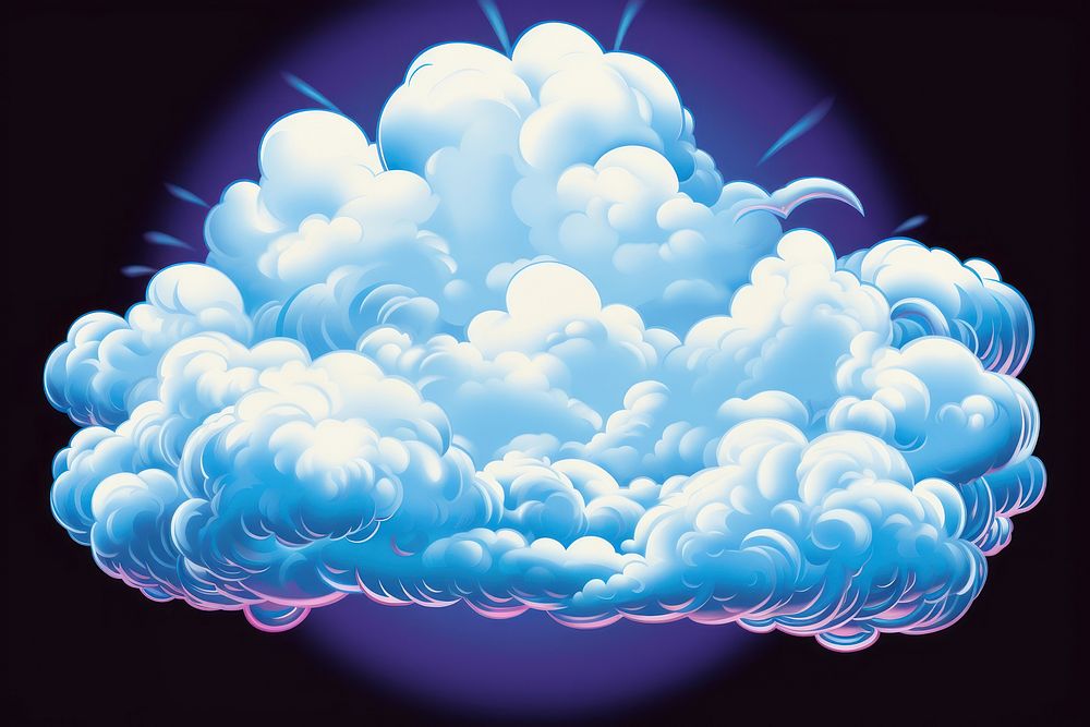 Airbrush art of a cloud backgrounds light sky.