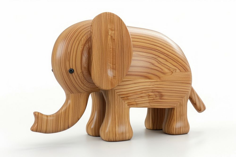 Elephant wood toy handicraft.