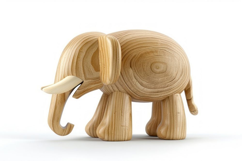 Elephant wood toy figurine.