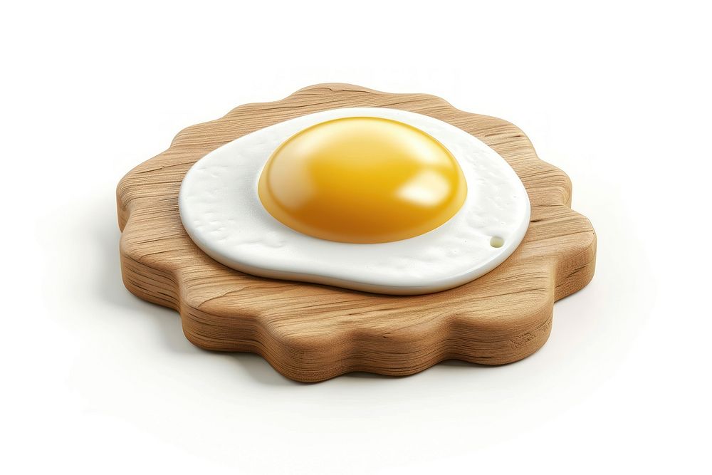 Fried egg toy plate food.