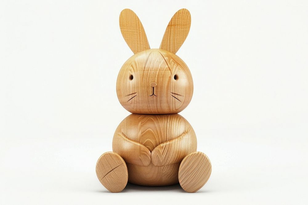 Rabbit wood toy figurine.