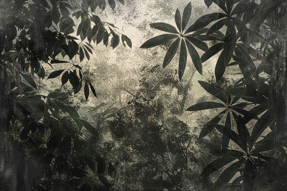 Topiccal Jungle of etching jungle vegetation rainforest.