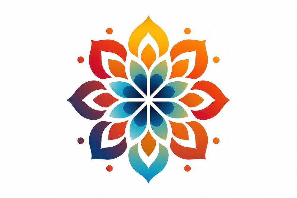 Flower indian motif graphics pattern ketchup.
