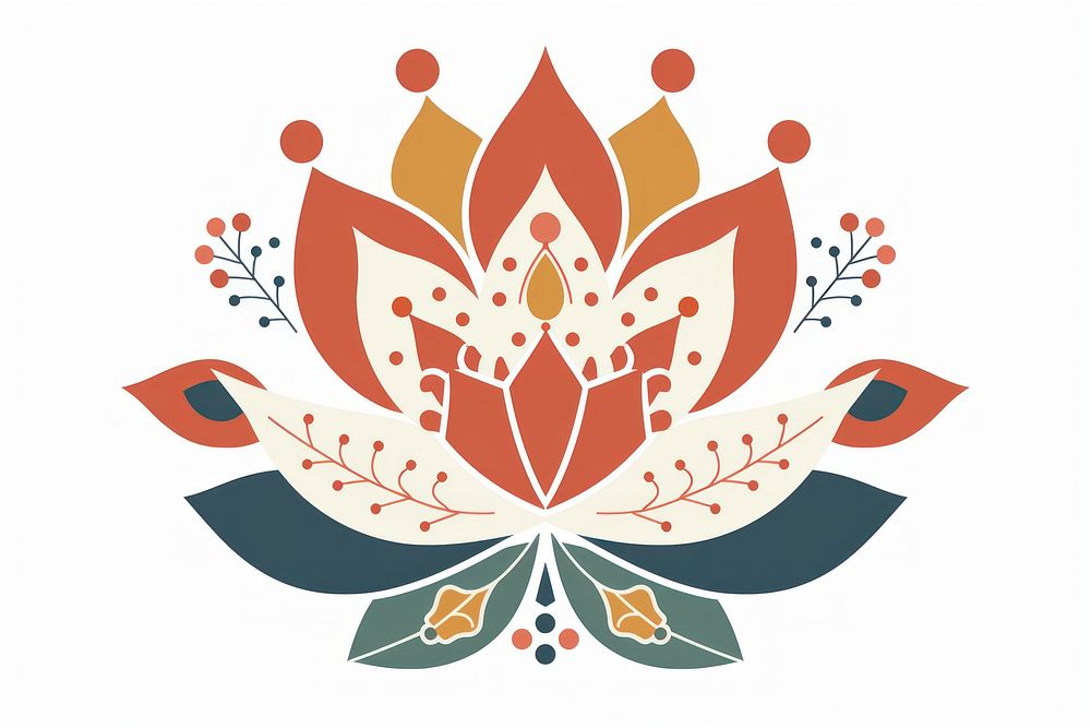 Flower indian motif graphics pattern dessert.