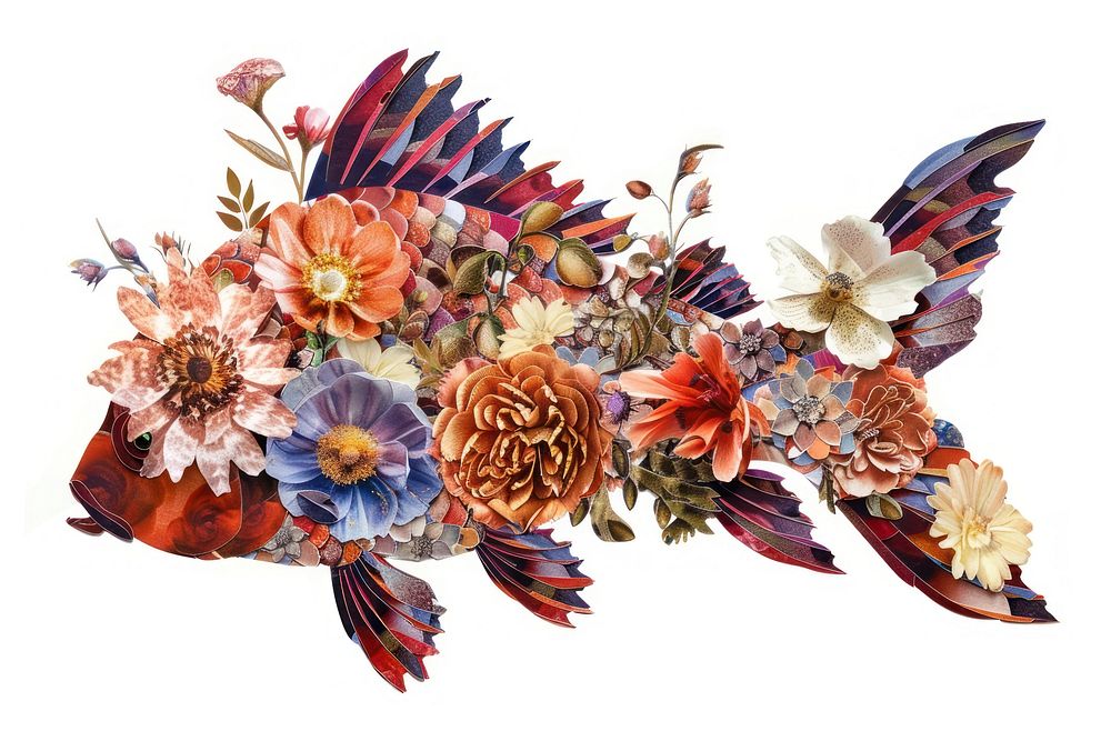 Flower Collage fish pattern flower accessories.