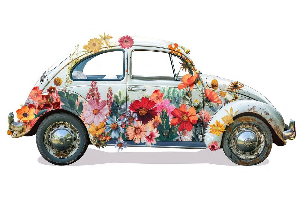 Flower Collage Car pattern flower car.