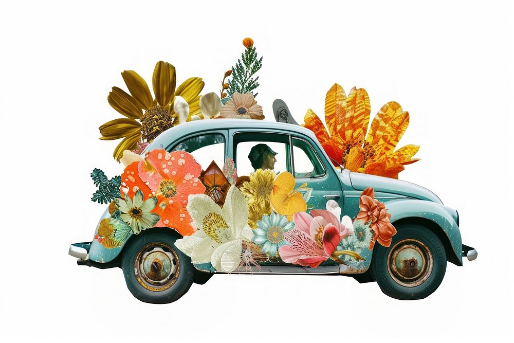 Person driving in car flower person transportation.