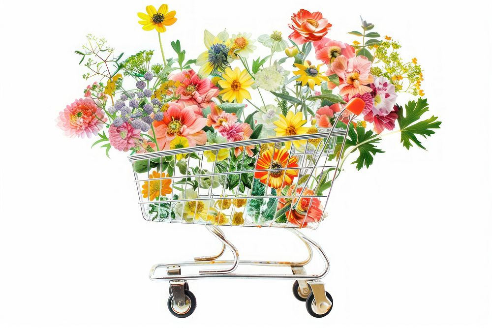 Flower Collage shopping cart flower asteraceae blossom.