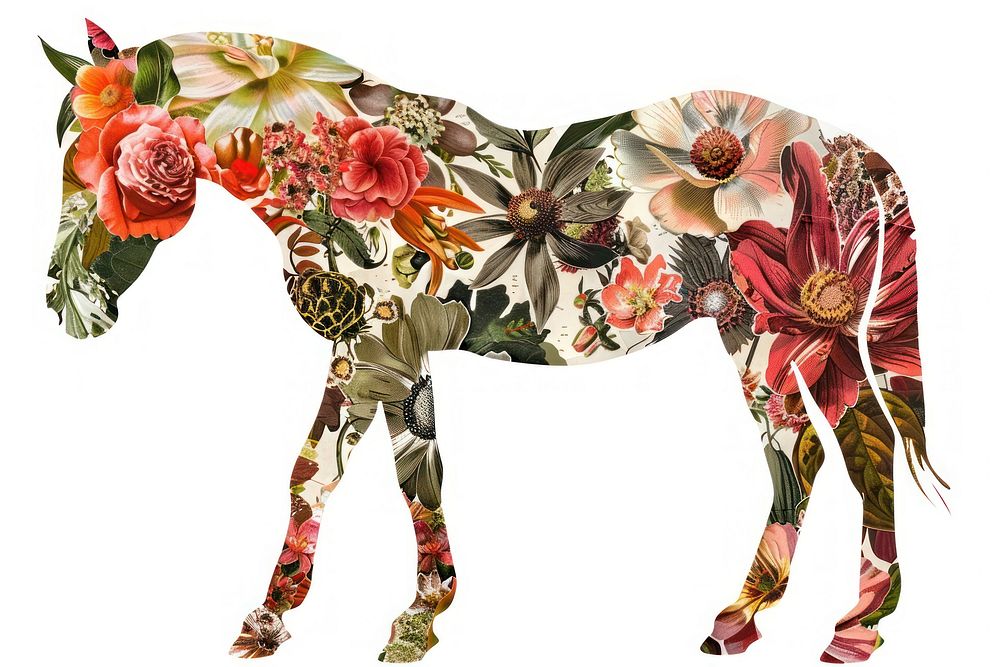 Flower Collage Horse pattern flower horse.