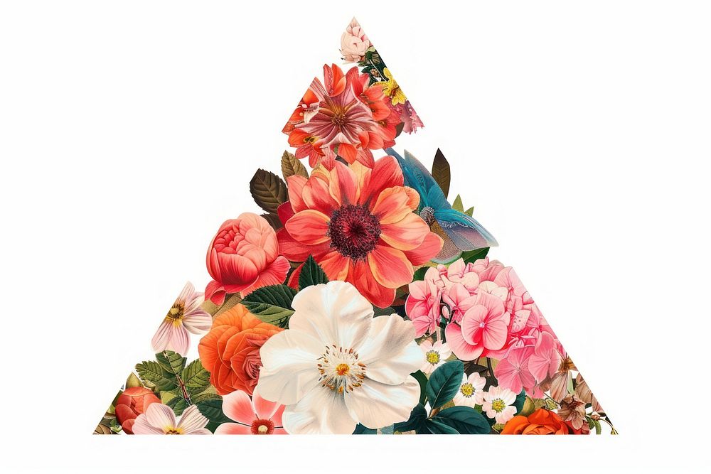 Flower Collage Pyramid flower clothing apparel.