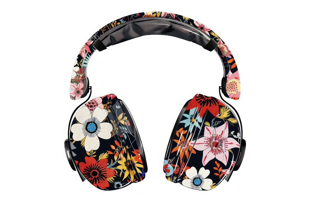 Flower Collage Headphones headphones electronics headset.