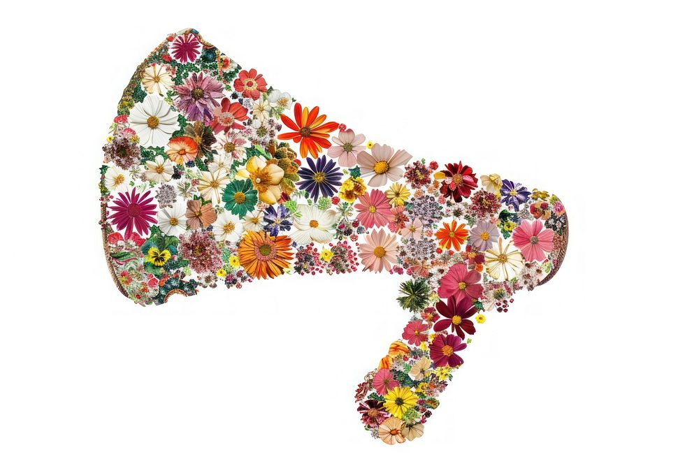 Flower Collage Megaphone pattern flower handicraft.