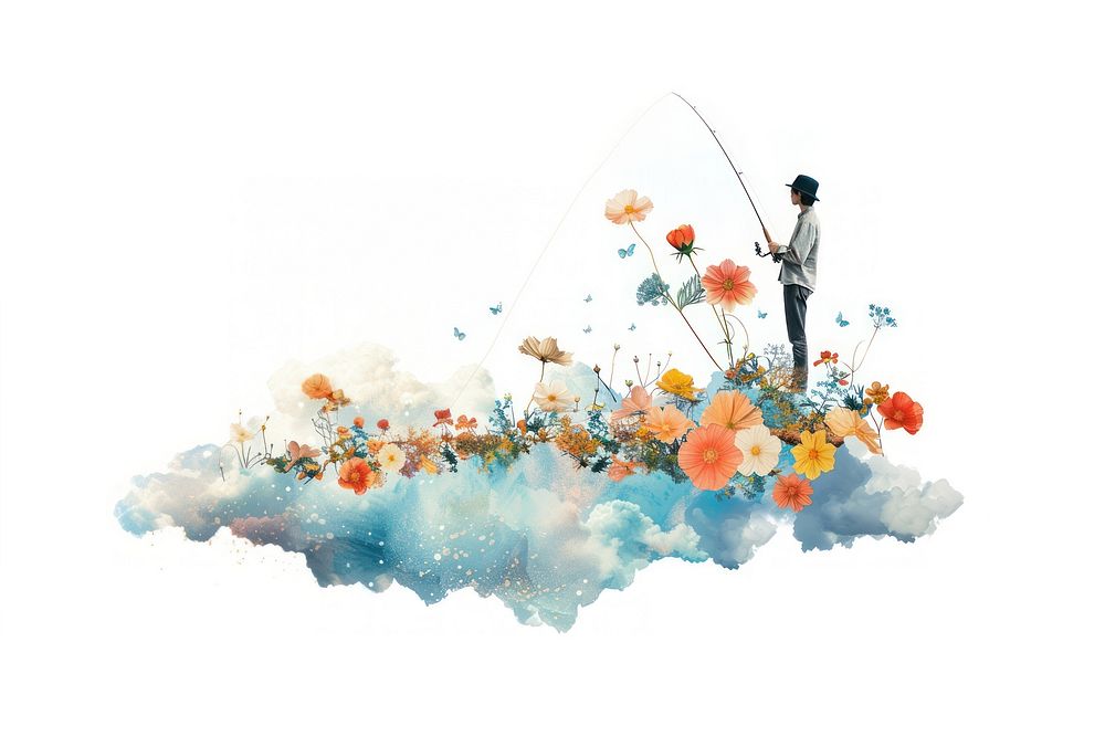 Flower Collage Person Fishing fishing person flower.