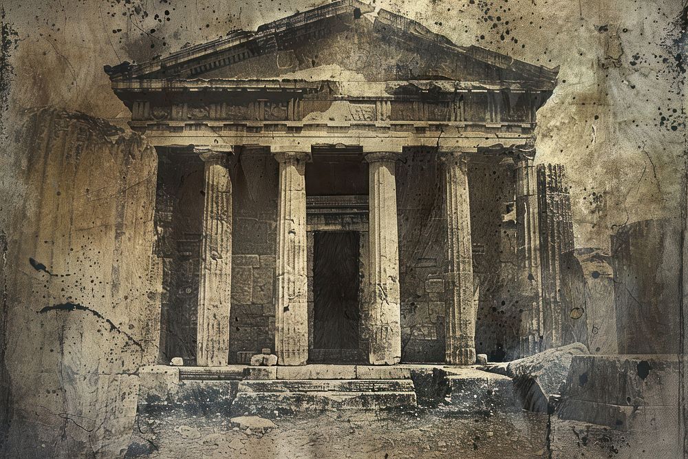 Ancient temple of etching architecture archaeology parthenon.