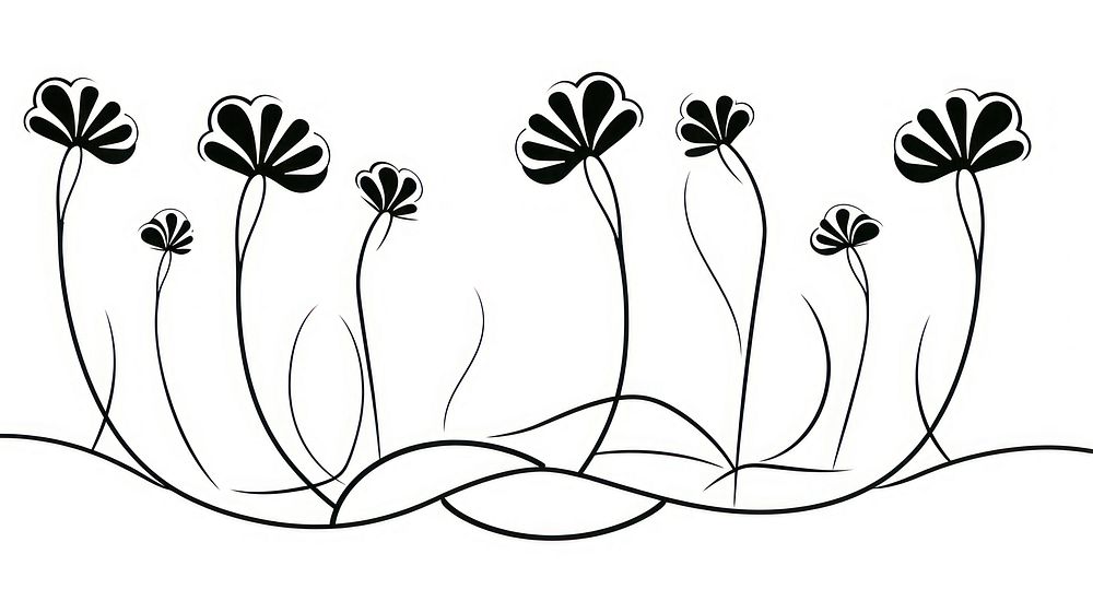 Wildflower divider ornament art illustrated graphics.