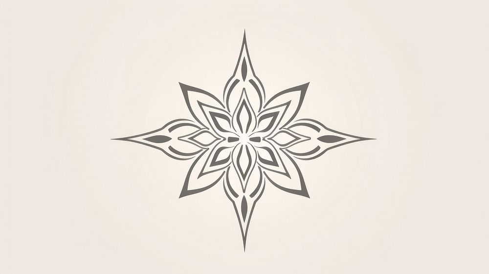 Snowflake corner ornament art stencil symbol.