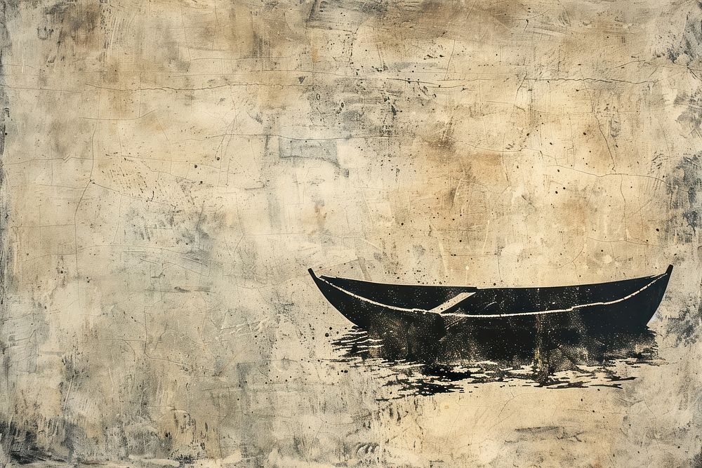 Boat of etching texture boat art.