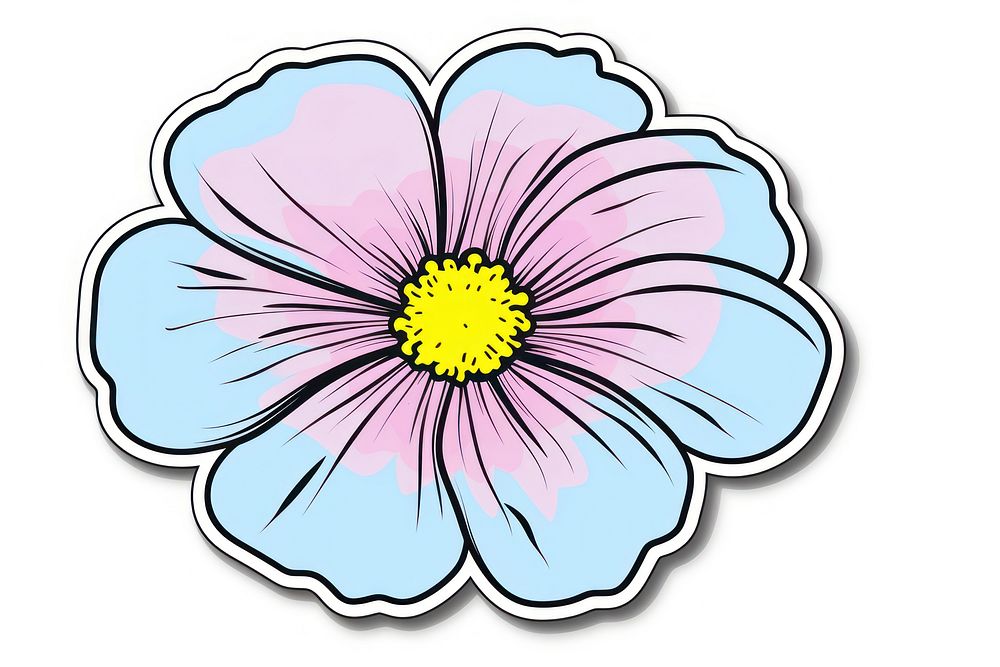 Screen printing sticker flower asteraceae anemone blossom.