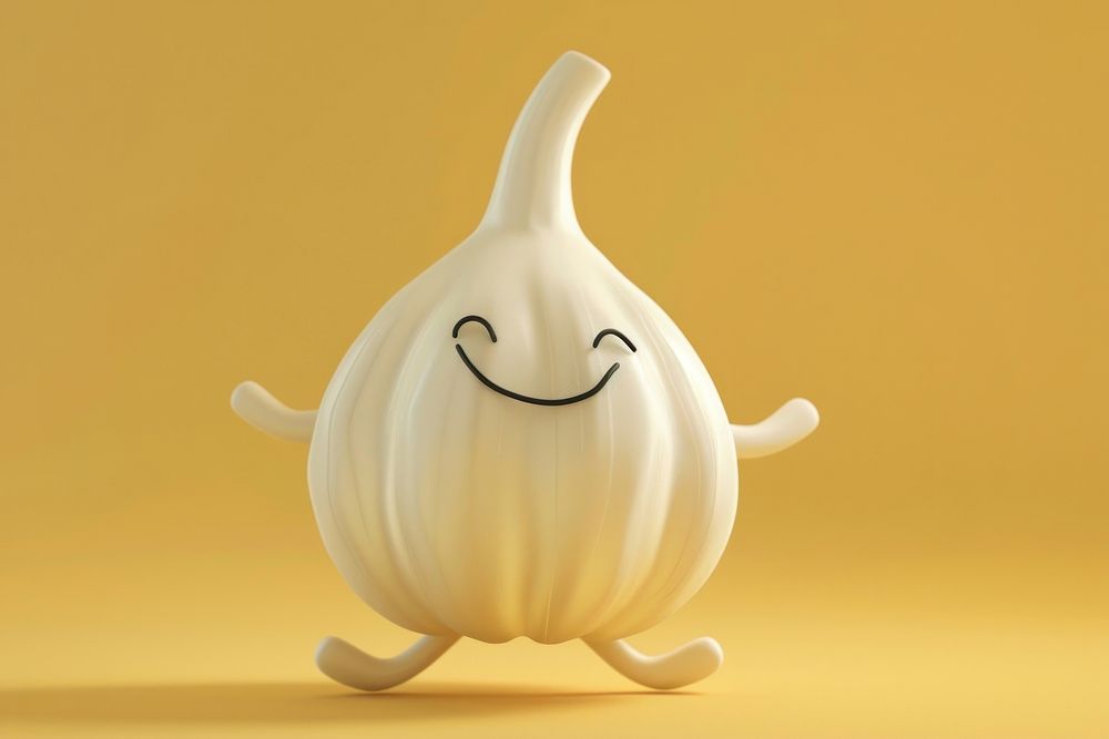 3d garlic Spices character vegetable pottery produce.