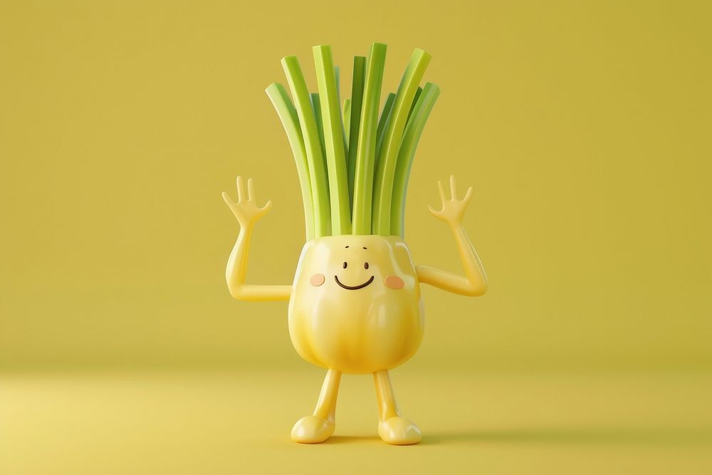3d Lemongrass Spices character vegetable produce person.