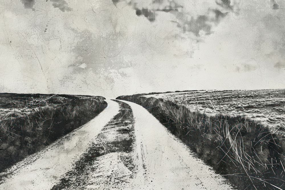 Drift road of etching outdoors horizon nature.