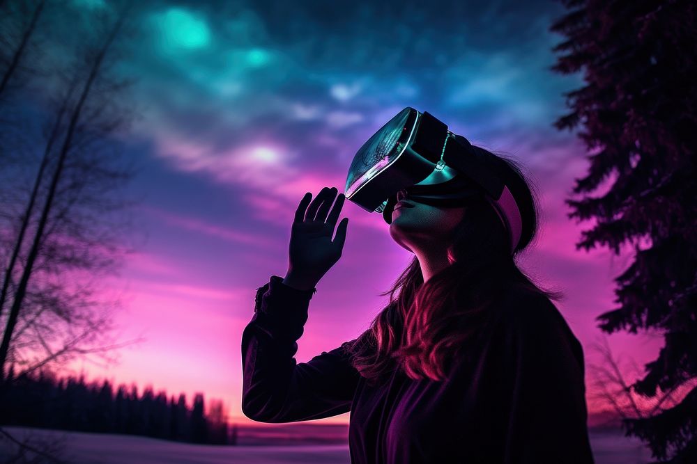 VR glasses silhouette photography sky accessories accessory.