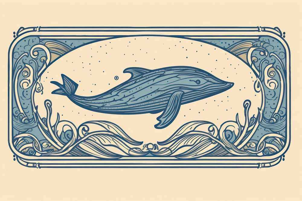Art illustrated dolphin drawing.