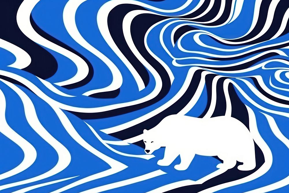 Wave of Polar bear pattern art wildlife.