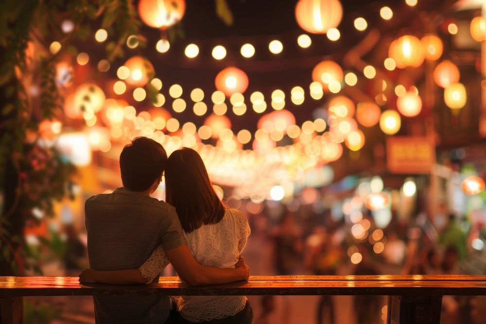 Malaysian couple dating night lighting | Free Photo - rawpixel