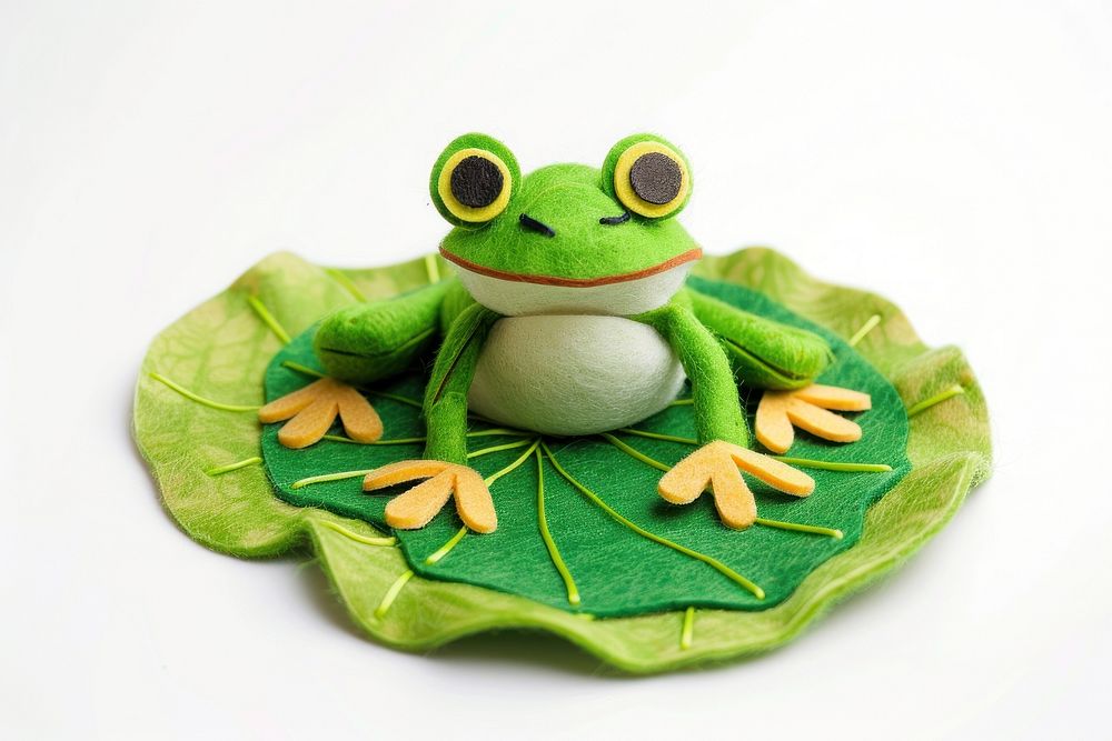 Frog dance on lotus leaf amphibian wildlife animal.