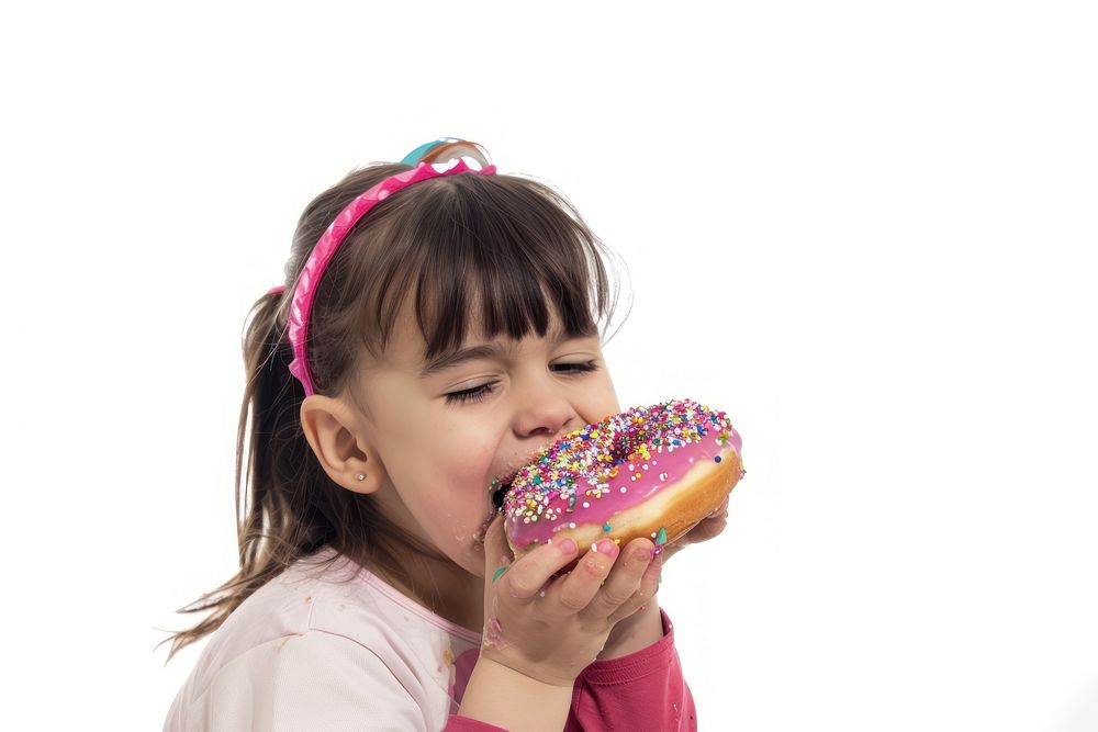 Girl eat donut person female eating.