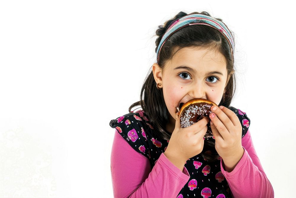 Girl eat donut person female eating.