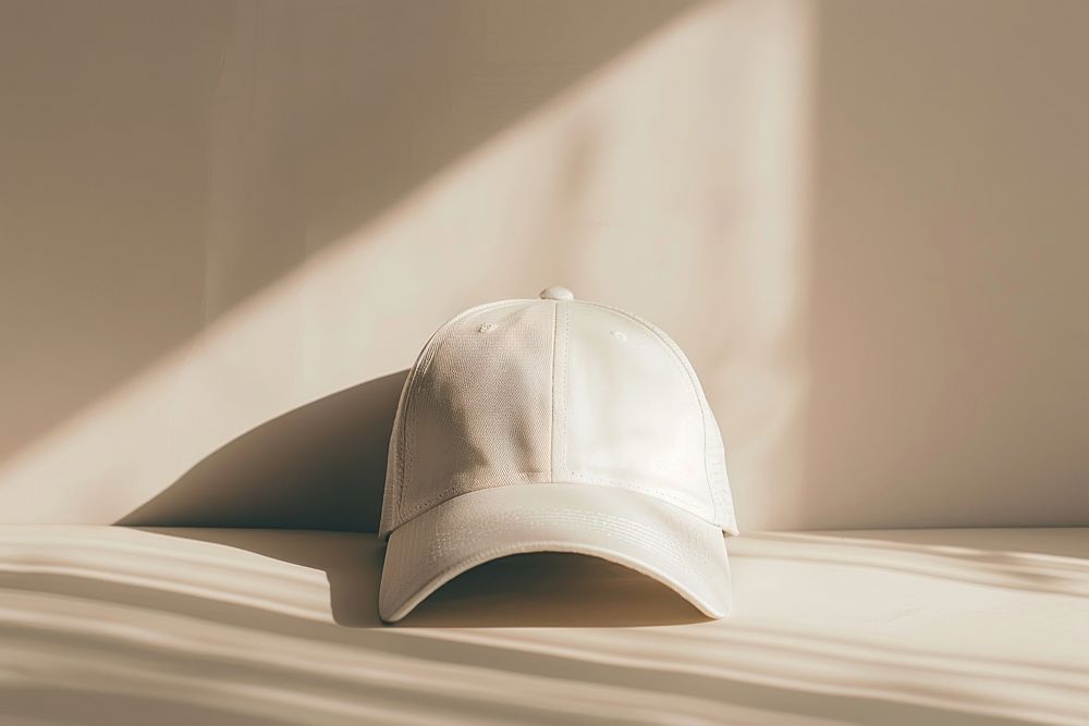 White cap mockup clothing apparel hat.