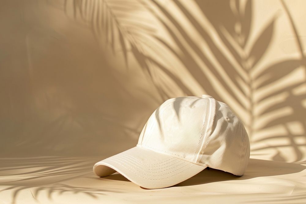 White cap mockup clothing apparel hat.
