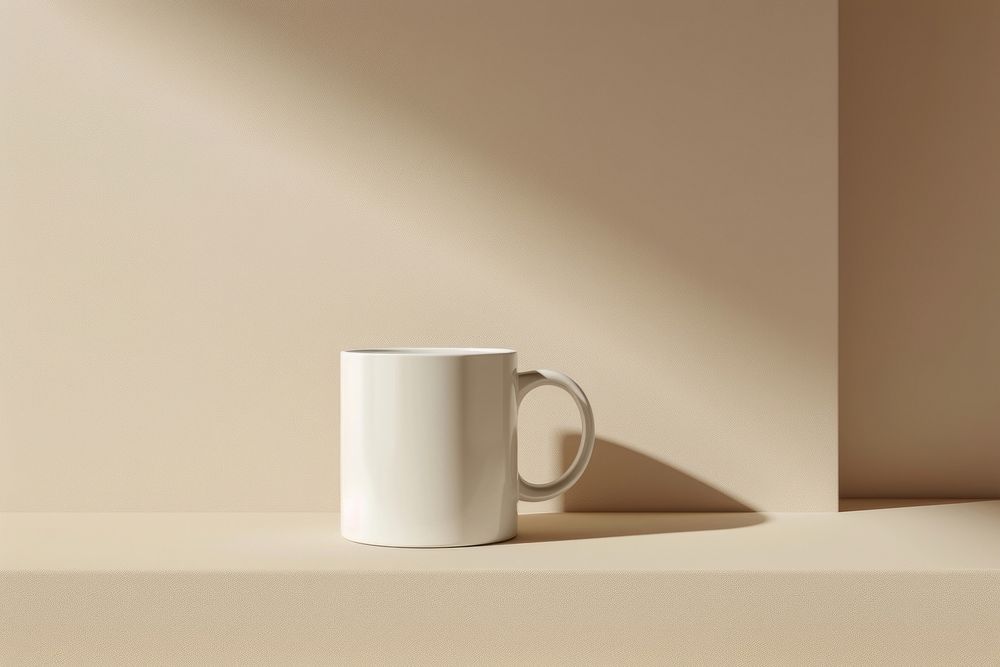 White ceramic mug mockup porcelain beverage pottery.