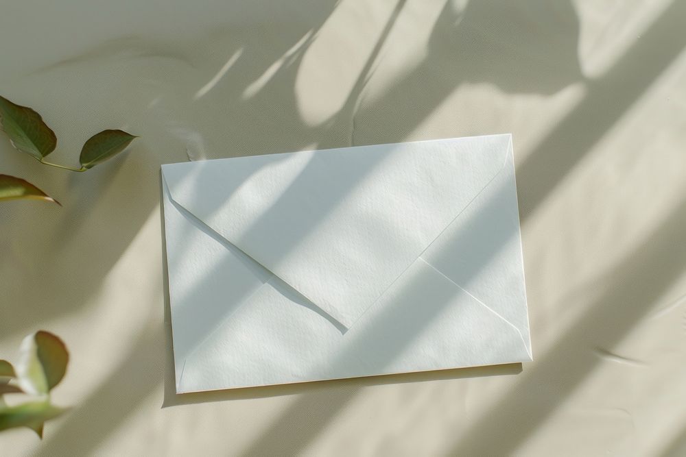 White invitation card mockup envelope paper mail.