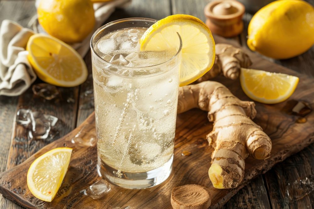 Ginger menu for drink beverage lemonade produce.