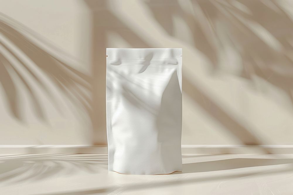 White pouch Mockup cushion pillow paper.