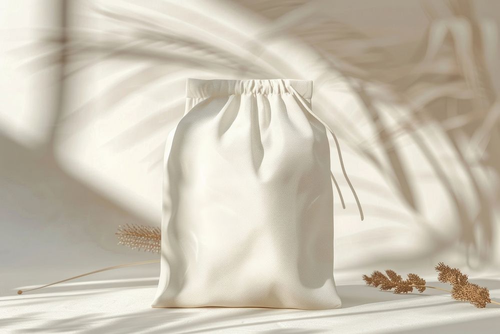 White pouch Mockup bag.