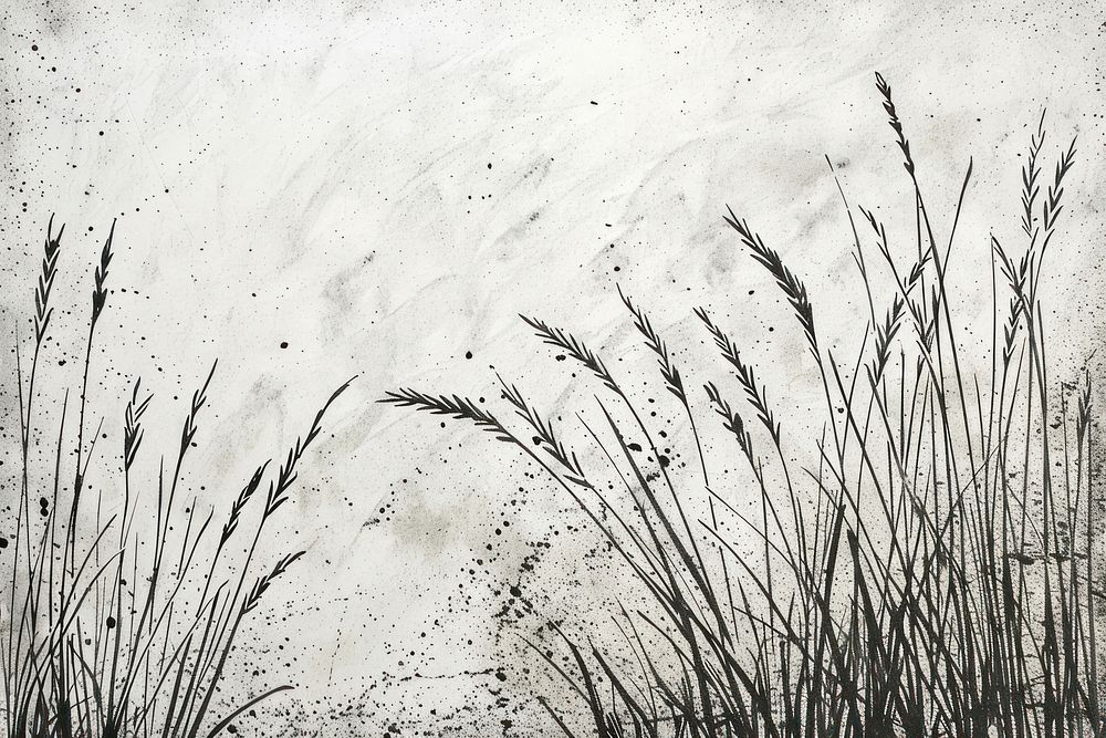 Rice field of etching art vegetation agropyron.