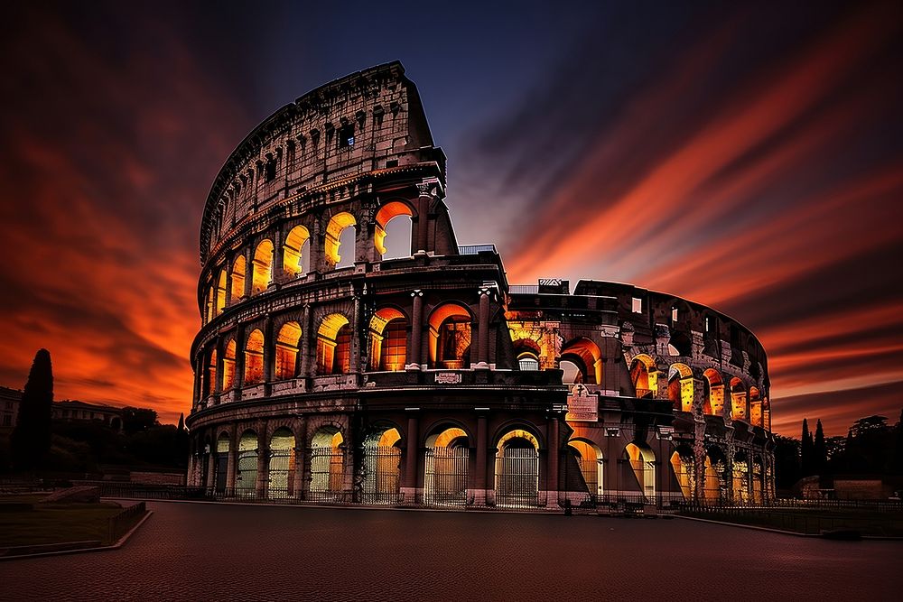 Rome colosseum landmark.
