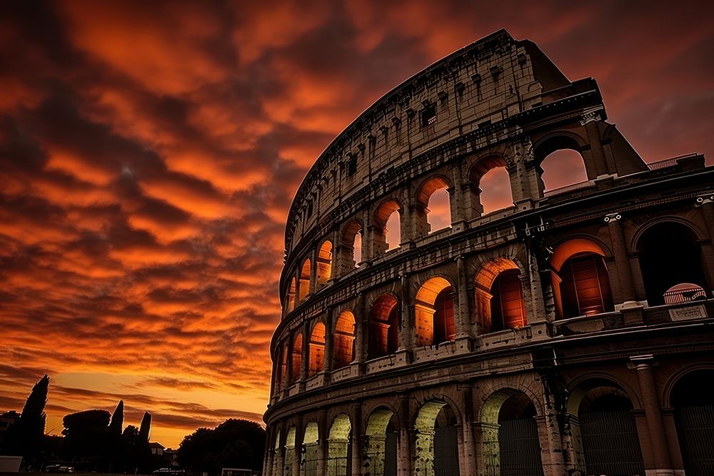 Rome colosseum landmark.