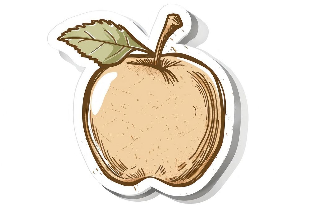 Screen printing sticker apple vegetable produce animal.